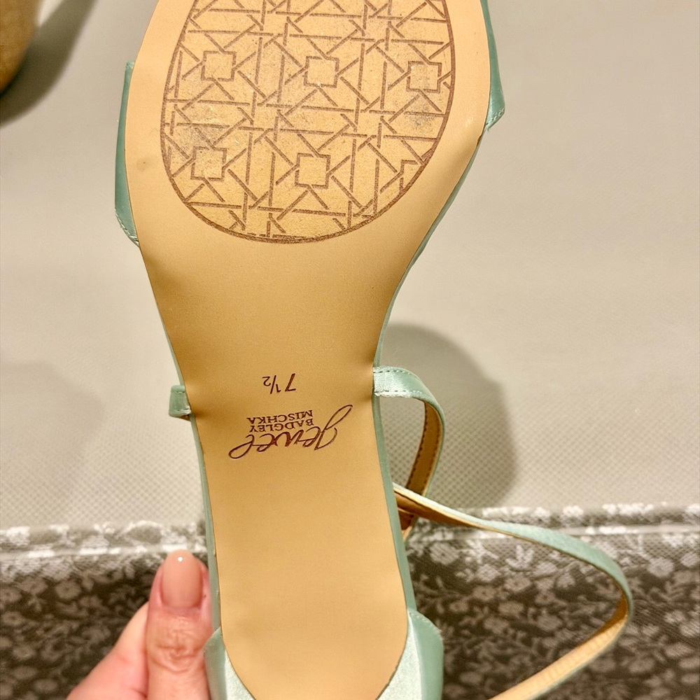 Jewel Badgley Mischka Mint Strappy Heels - Picture 5 of 5
